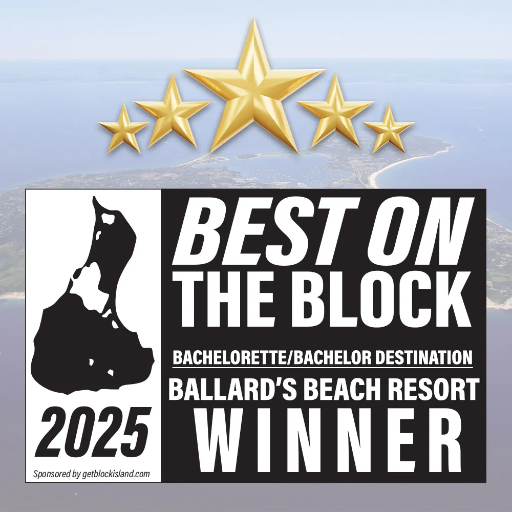 Best on the Block 2025 winner badge: Best Bachelor and Bachelorette Destination, Ballard's Beach Resort