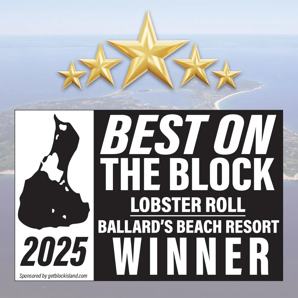 Best on the Block 2025 winner badge: Best Lobster Roll, Ballard's Beach Resort