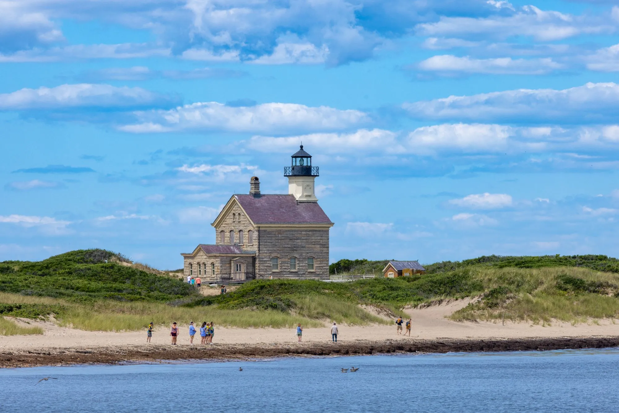The Gothic Revival brick architecture of the Southeast Lighthouse